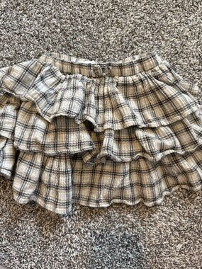 Zara Tiered Plaid Ruffle Skort
